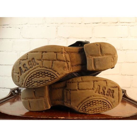 A.S.98 Black Silver Studded Boots EU Sz 39 US Sz 8/9 - Picture 11 of 11